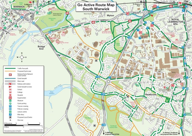 South Warwickshire Council Cycle Map - Oxford Cartographers