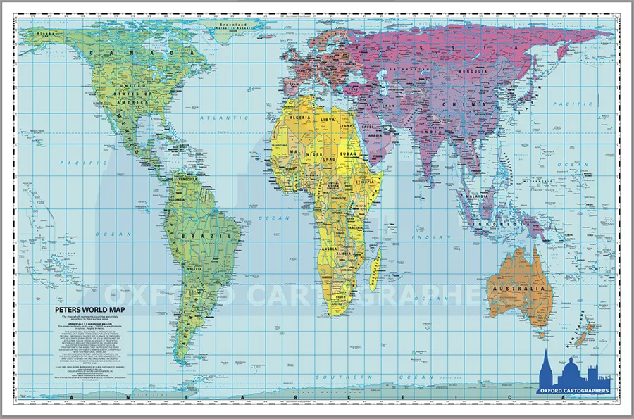 Peters Equal Area Projection Map